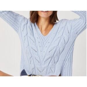 Anthropologie Cable Knit Sky Blue Ramona Sweater, Size XS